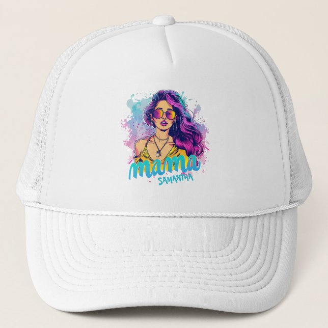 Boné Trô Personalizado Da Pop De Arte Da Mamãe (15) (Frente)