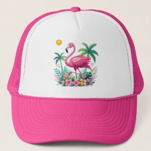Boné Tropical/Flórida rosa flamingo