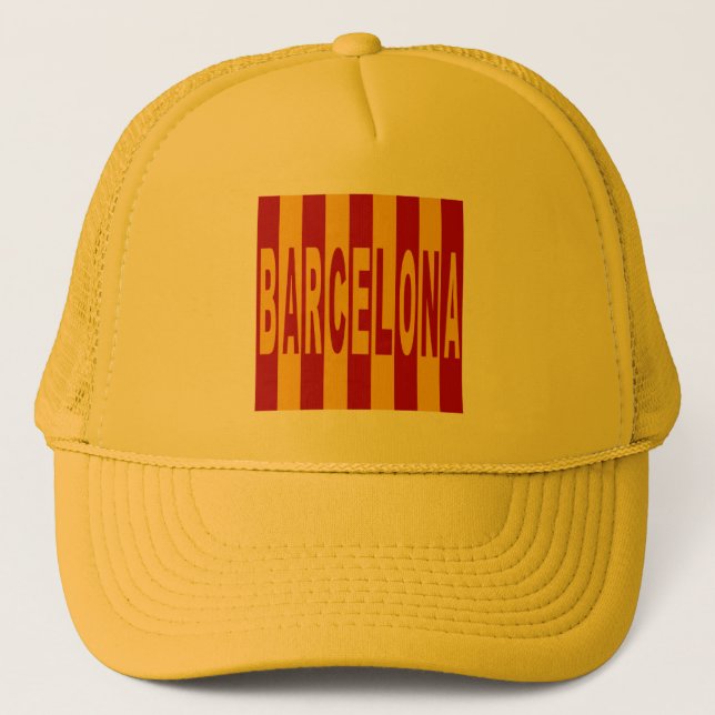 Boné trucker amarelo BARCELONA ESPANHA (Frente)
