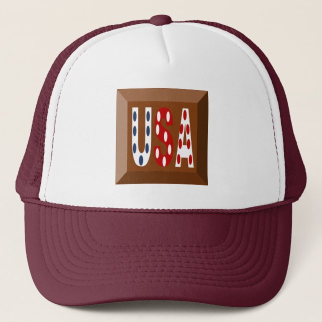 BONÉ TRUCKER BRANCO CASTANHA COBERTURA DESENHO   (Frente)