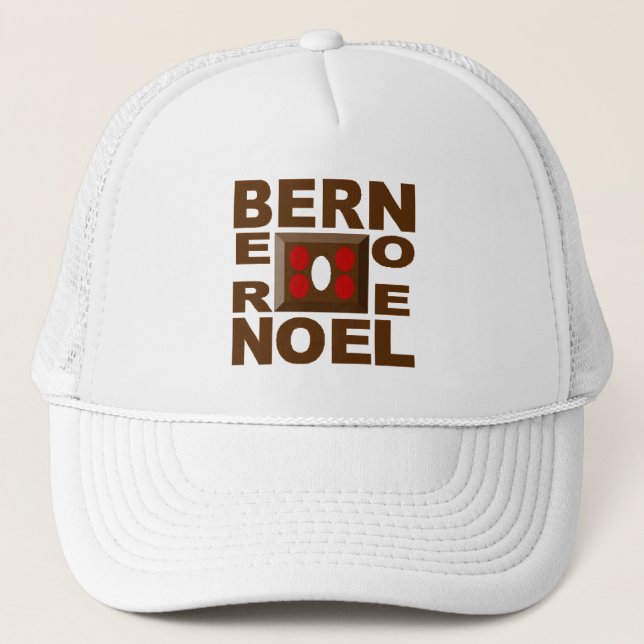 Boné Trucker branco Desenho BERN NATAL (Frente)