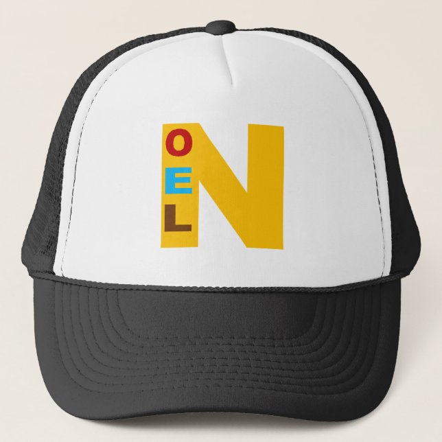Boné Trucker branco/preto Desenho NATAL BOMBONS (Frente)