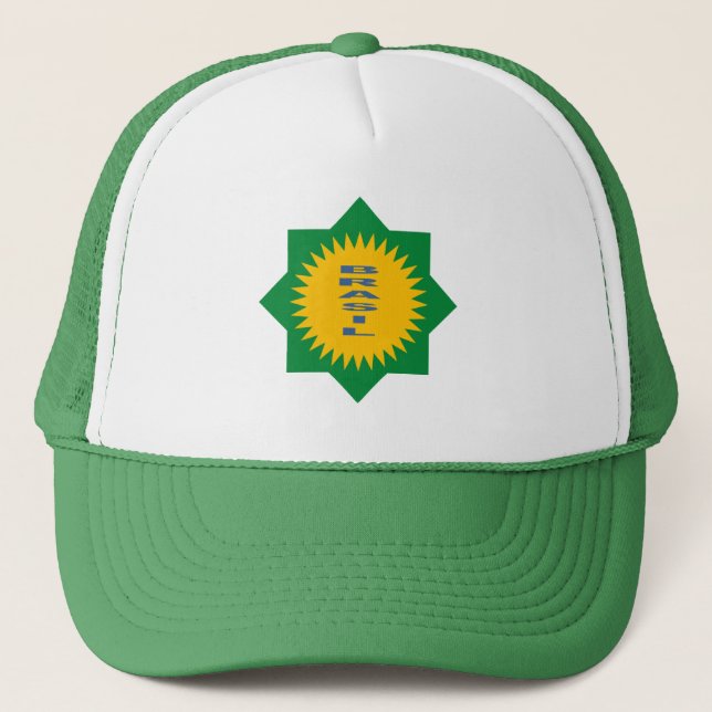 Boné Trucker branco/verde BRASIL (Frente)