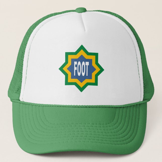 Boné TRUCKER branco/verde FUTEBOL (Frente)
