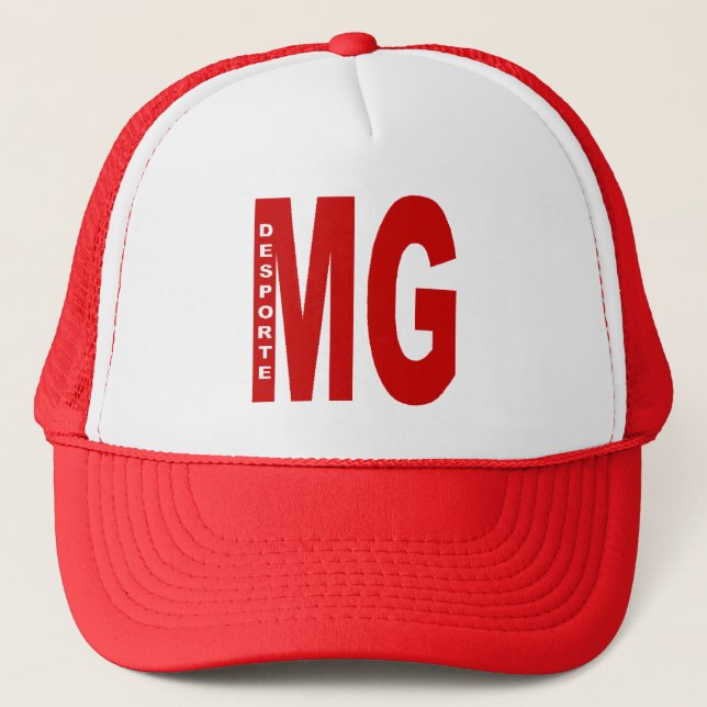 Boné trucker branco/vermelho MINAS GERAIS DESPORT (Frente)