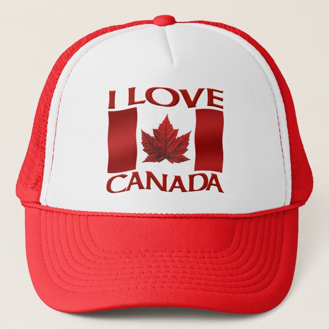 Boné Trucker caps Canadá Souvenir Canadá Flag Hats (Frente)