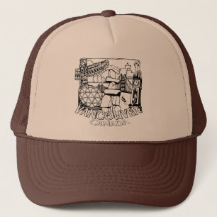 Boné Trucker caps Vancouver Souvenir e Chapéus Vancouve