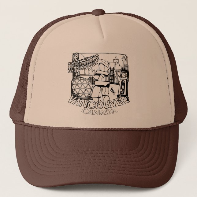 Boné Trucker caps Vancouver Souvenir e Chapéus Vancouve (Frente)