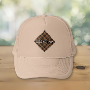 Boné Trucker Clan MacKenzie Caça Marrom Tartan