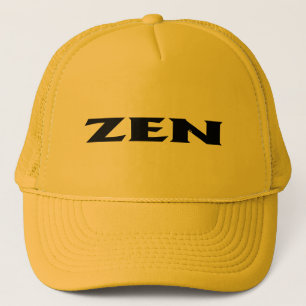 Boné trucker de espuma preto amarelo Zen
