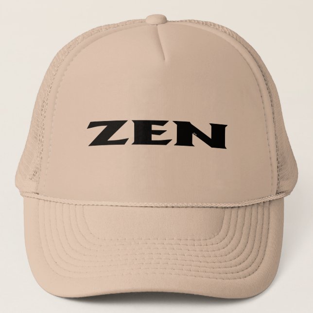 Boné trucker de espuma preto caqui Zen (Frente)