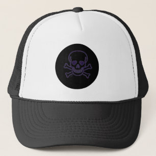 Boné trucker de espuma preto e branco Ghost Skull