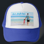 Boné Trucker de Texto Fotográfico Personalizado - Melho<br><div class="desc">Foto e texto personalizados - Design próprio - Especial - Pai personalizado / Família / Amigos ou Presente pessoal - Adicione seu texto e foto - Redimensione e mova ou remova e adicione elementos / imagem com a ferramenta de personalização. Você pode transferir este design para mais de 1000 produtos...</div>