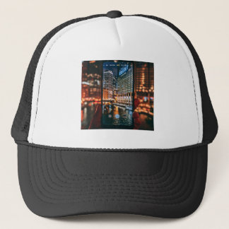 Boné Trucker Estético Noturno de Cidade Urbana Cyb