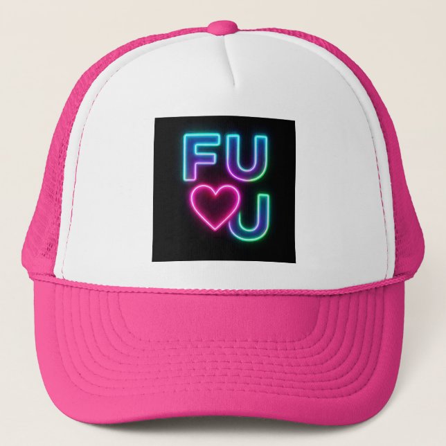 Boné Trucker FULU Rosa Quente (Frente)