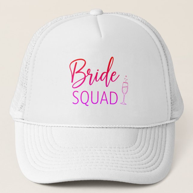 Boné Trucker Gradiente Rosa Bride Squad (Frente)