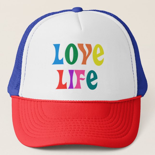 Boné Trucker Hat Ama o estilo Hippie da Vida (Frente)