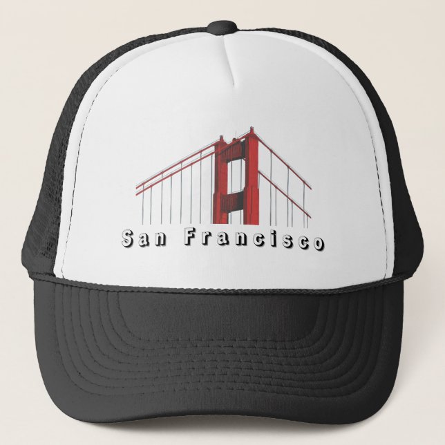 Boné Trucker Hat, Branco e Preto (Frente)