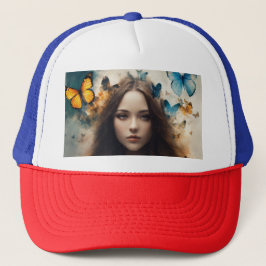 Boné Trucker Hat: Butterfly & Feather