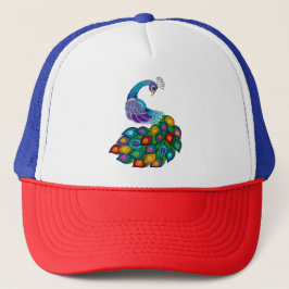Boné Trucker Hat com design de pavão