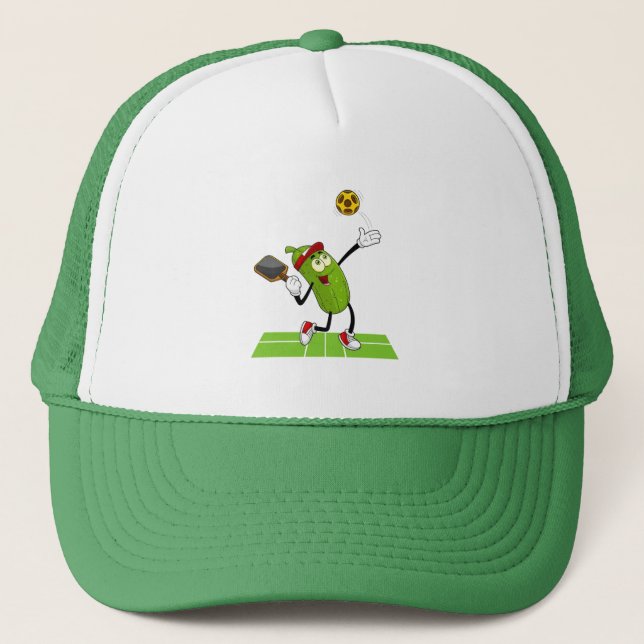 Boné Trucker Hat de "Cartoon de Pickleball" (Frente)