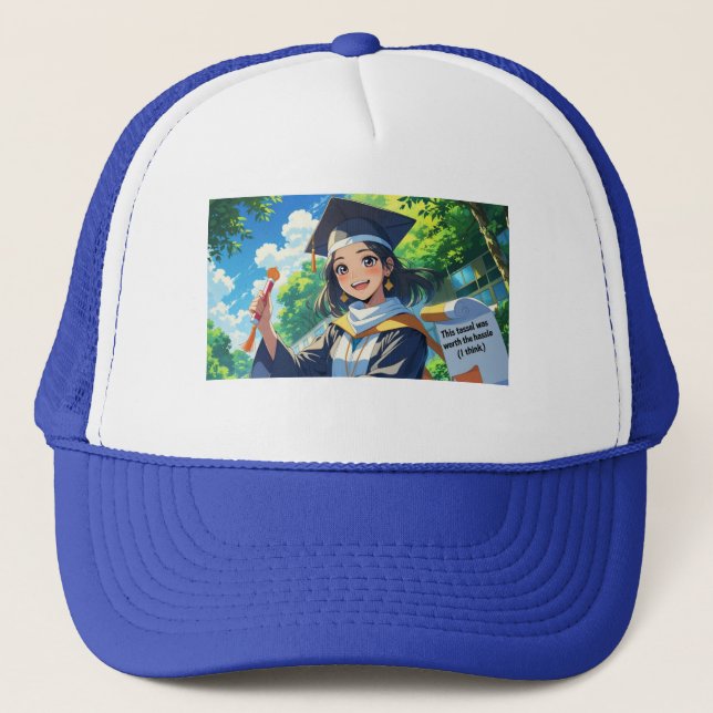 Boné Trucker Hat- Graduation Funny Quote. (Frente)