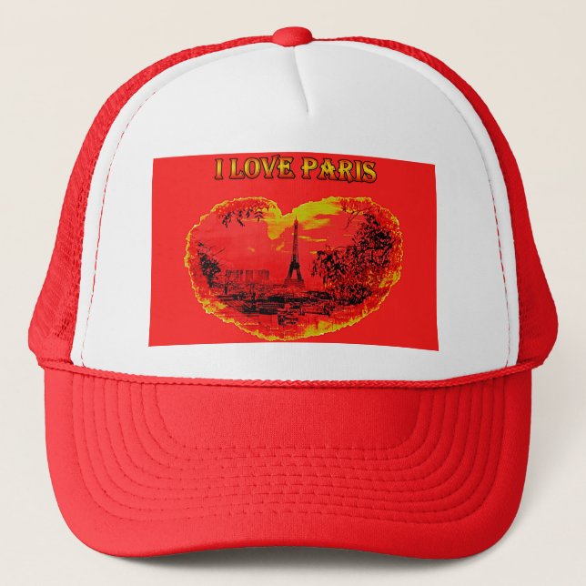 Boné Trucker Hat  i love paris (Frente)