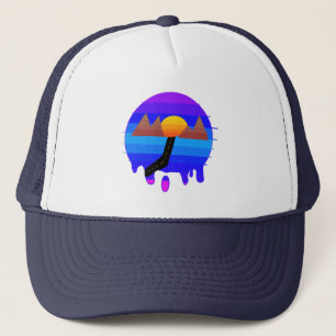 Boné Trucker Hat, Retro Mountain, Sunset, Roadtrip
