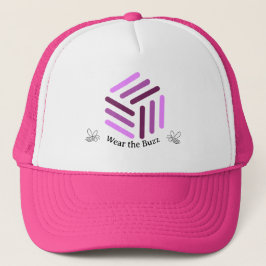 Boné Trucker Hat Rosa Vibrante com Logotipo Honeycomb
