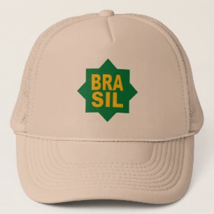 BONÉ TRUCKER KAKI DESENHO BRASIL