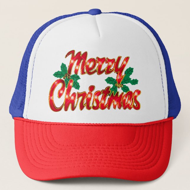 Boné Trucker odeia design de Natal (Frente)
