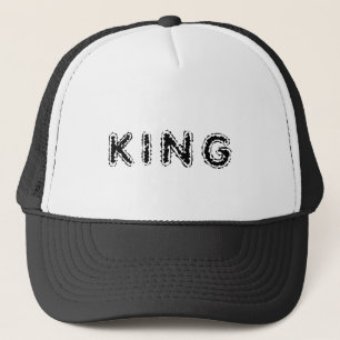 Boné Trucker Personalizado Rei Texto Branco e Pret