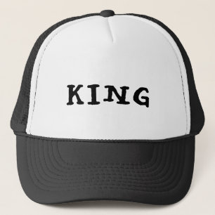 Boné Trucker Personalizado Rei Texto Branco e Pret