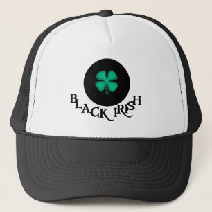 Boné trucker preto irlandês branco e preto
