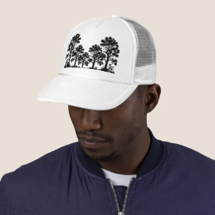 Boné Trucker Silhueta de Árvores Pretas