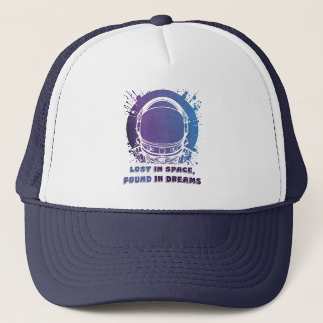 Boné Trucker Silhueta de Astronauta Colorido (Frente)