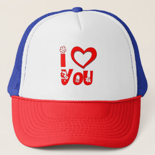 Boné Trucker Vermelho Eu Te Amo