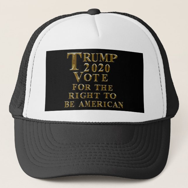 BONÉ TRUMP 2020 VOTA PELO DIREITO DE SER AMERICANO (Frente)