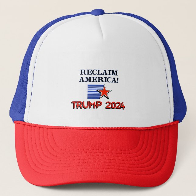 Boné Trump 2024 Reclaim America Trucker Hat (Frente)