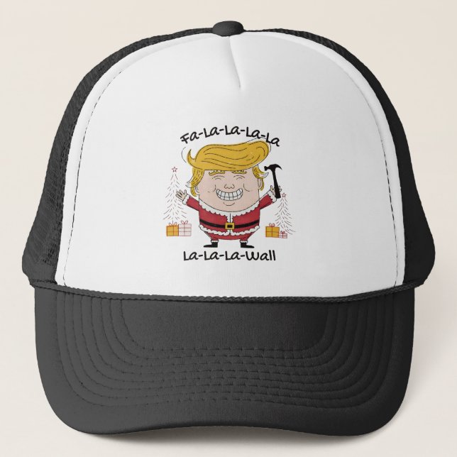 Boné Trump Christmas Fa La La La la La Wall (Frente)