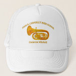 Boné Tuba Player High School Band Gold Personalized<br><div class="desc">This modern custom gold high school marching band hat features the student and band name under the tuba instrument. Customize for symphonic,  wind ensemble,  or concert band members or their director for a great graduation keepsake gift.</div>