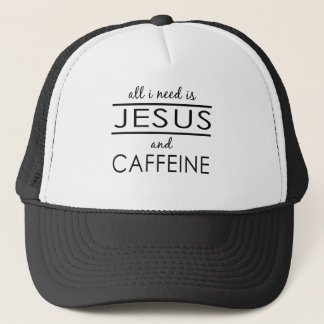 Boné Tudo que eu preciso é Jesus e cafeína