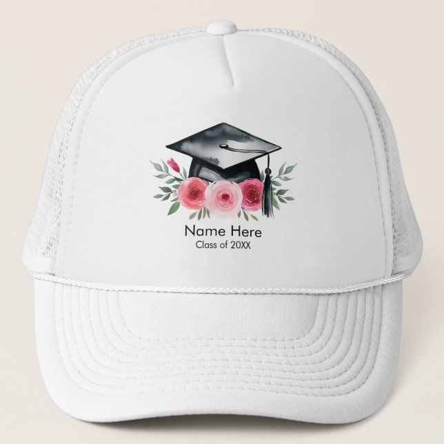 Boné Turma de Graduados de 20XX Floral (Frente)