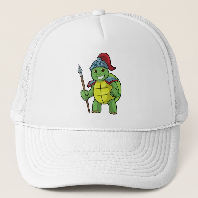 Boné Turtle como guerreiro com Spear e Helmet (Frente)