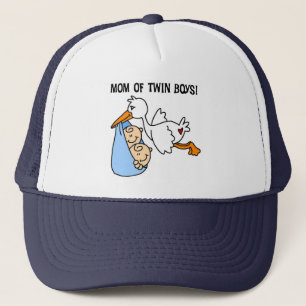 Boné Twin Boys, Camisetas e presentes da mamãe-Stork