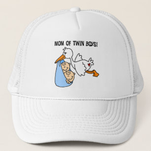 Boné Twin Boys, Camisetas e presentes da mamãe-Stork