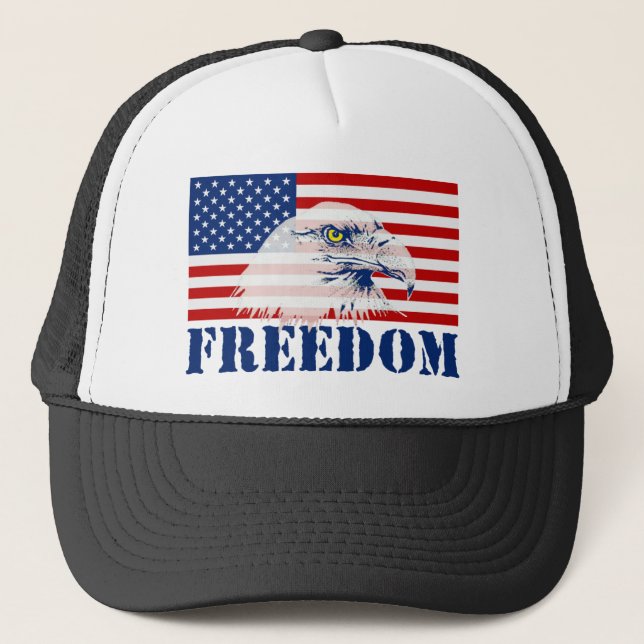 Boné U.S. Chapéu da LIBERDADE da bandeira & do Eagle (Frente)