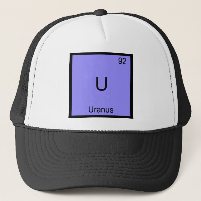 Boné U - Urano - Símbolo de Elemento de Química Engraça (Frente)