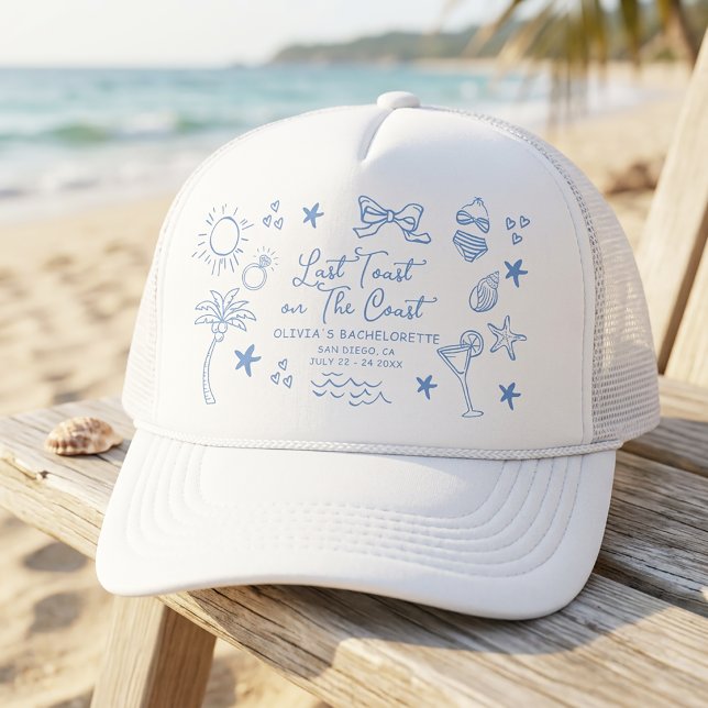 Boné Último Brinde na Festa de Solteira na Praia The Co (Criador carregado)