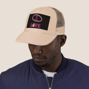Boné Um ama rosa roxo e design preto